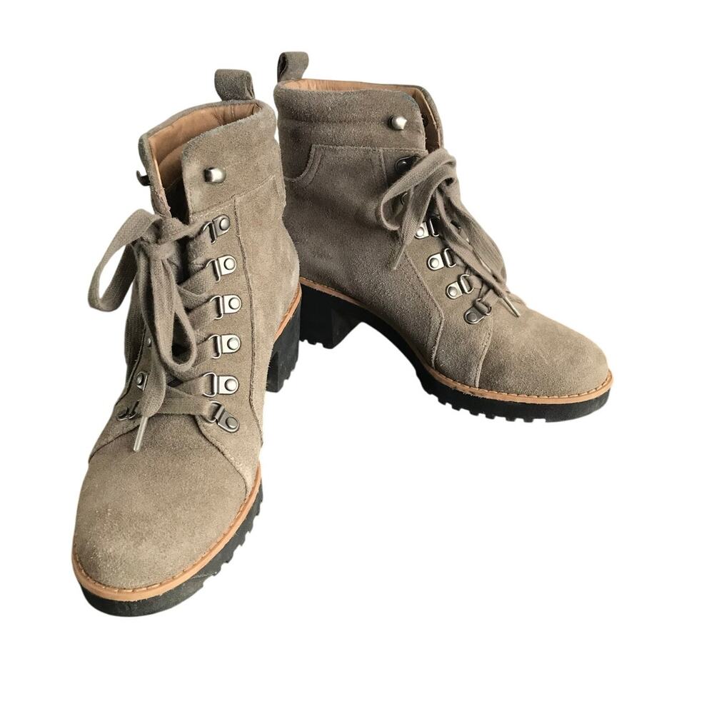 Caslon Womens Jadey Hiking Boots Water Resistant Lug Sole‎ Size 6 Suede Boho